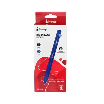 Boligrafo Nextep Flicker 0.7mm Azul C/6