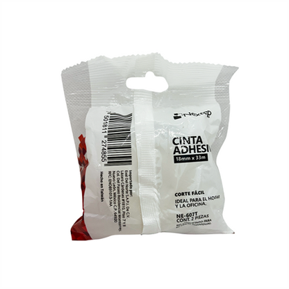 Cinta Nextep Adhesiva Corte Fácil 18 mm x 33 mts Bolsa c/2