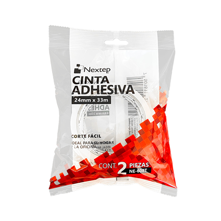 Cinta Nextep Adhesiva Corte Fácil 24 mm x 33 mts Bolsa c/2