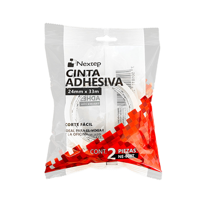 Cinta Nextep Adhesiva Corte Fácil 24 mm x 33 mts Bolsa c/2