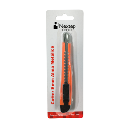 Cutter Plástico Nextep Chico Navaja 9mm Alma de Metal