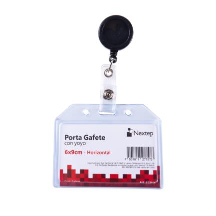 Porta Gafete Horizontal Nextep 6x9cm con Yoyo C/12