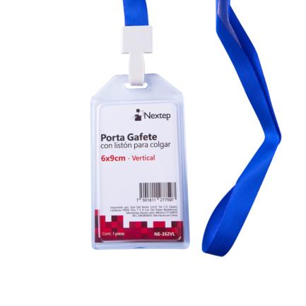 Porta Gafete Vertical Nextep 6x9cm con Liston para Colgar C/12