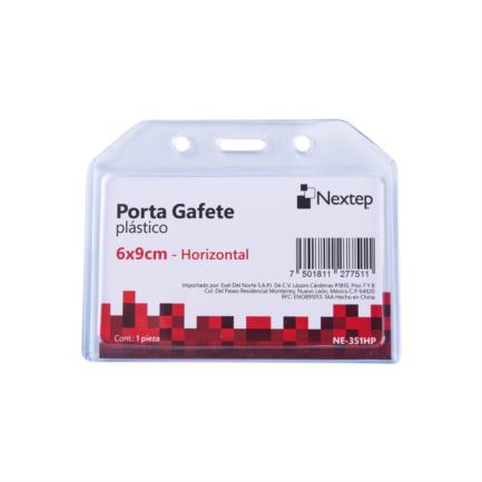Porta Gafete Plastico Horizontal Nextep 6x9cm C/10
