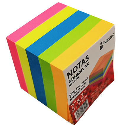 VNotas Adhesivas Nextep 2x2 Neon 5 Bloques 500 Hojas