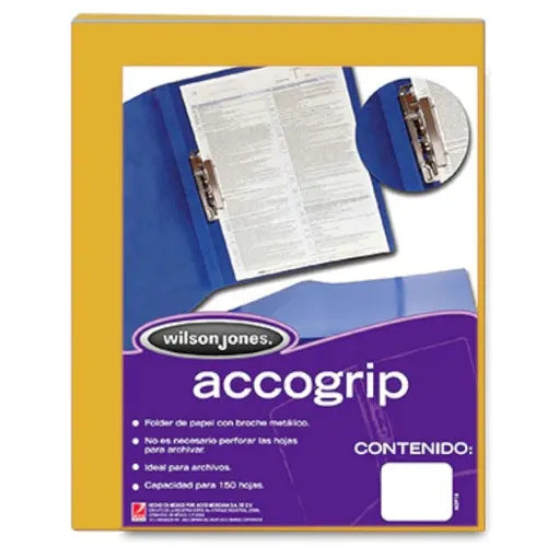 Carpeta acco grip t3 sh-974 oficio amarillo c/4