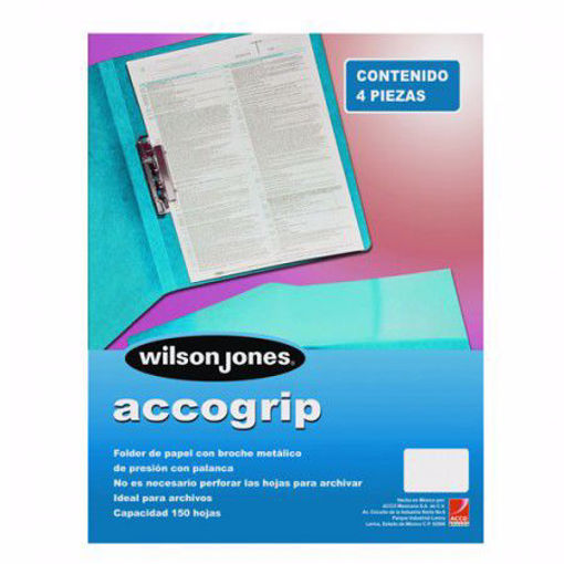 Carpeta Acco Grip T3 Sh-976 Oficio Azul Claro C/4