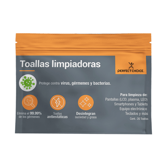 TOALLAS LIMPIADORAS PERFECT CHOICE P/NOTEBOOK/LCD