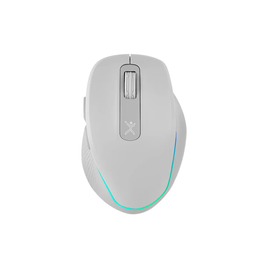 Ratón Inalámbrico Blanco Recargable con Luz y Clic Silencioso - Perfect Choice Lumier Pro
