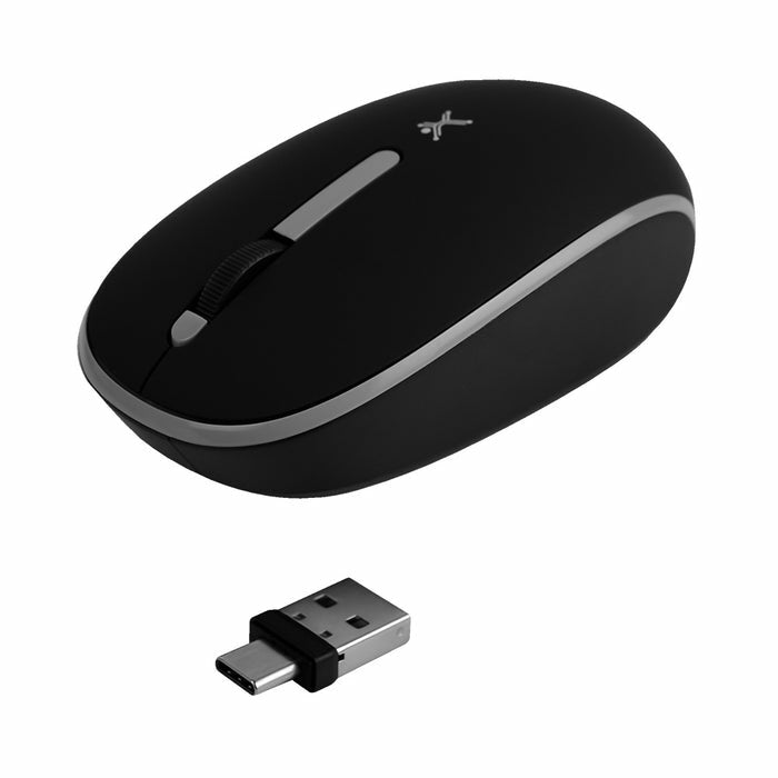 Raton Inalambrico Perfect Choice 2.4 Ghz Conector Dual Usb C Y A - Negro
