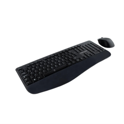 Kit Teclado y Mouse Perfect Choice Inalámbrico Ergonómico Color Negro