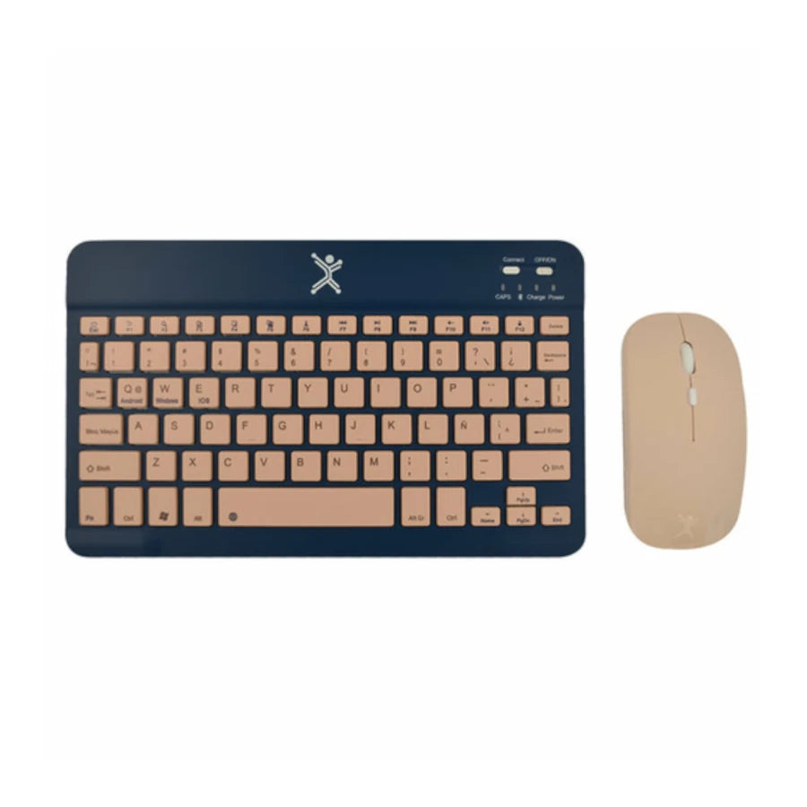 Kit Teclado Y Mouse Perfect Choice Compacto Bluetooth 2 En 1 Genova - Azul