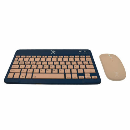 Kit Teclado Y Mouse Perfect Choice Compacto Bluetooth 2 En 1 Genova - Azul
