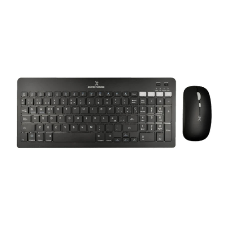 Kit Perfect Choice Teclado+Ratón 2.4Ghz+Bluetooth Recargable USB-C/USB-A Zebrary Negro