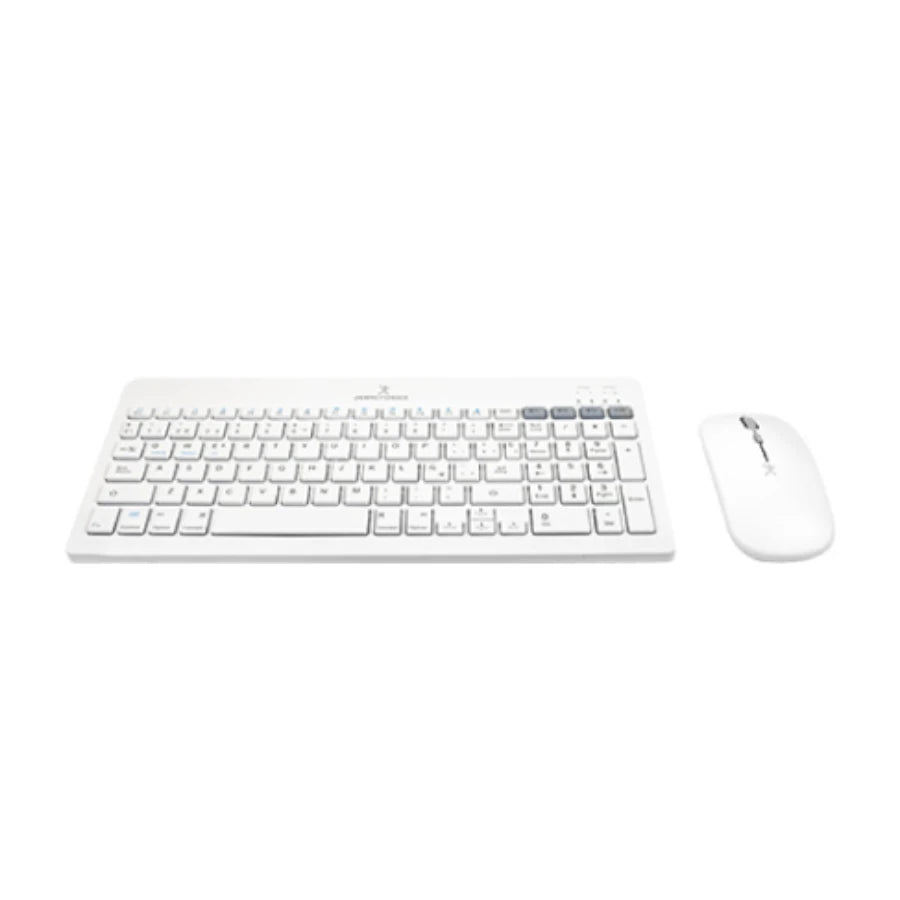 Kit Perfect Choice Teclado+Ratón 2.4Ghz+Bluetooth Recargable USB-C/USB-A Zebrary Blanco