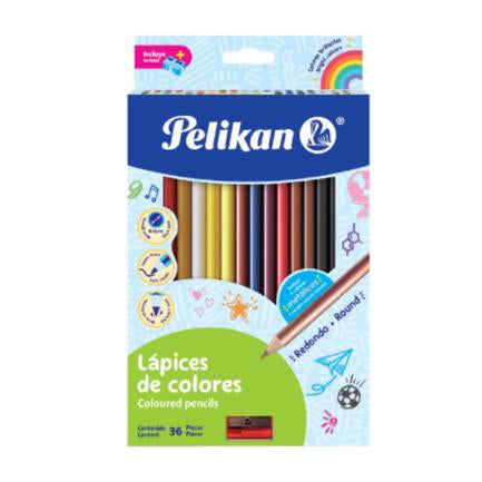 Colores Pelikan Largos Redondos 4mm C/36 Pzas