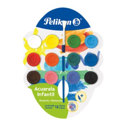 Pinturas Acuarela Pelikan Infantil C/12 Colores