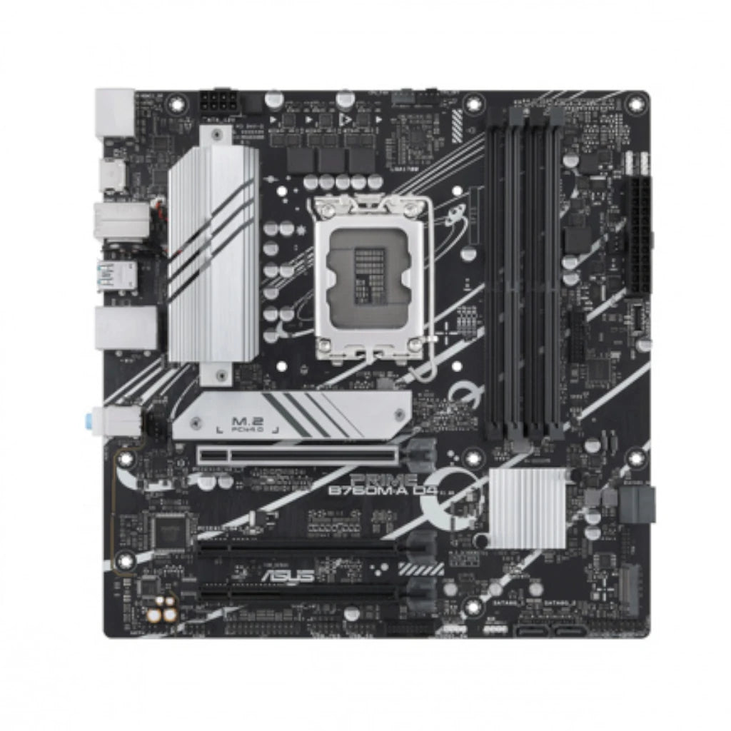 Tarjeta Madre Asus PRIME B760M-A D4 4xDDR4 128GB 5333Mhz M.2 PCIe 4.0 HDMI DP S 1700 12th 13th 14th Gen mATX