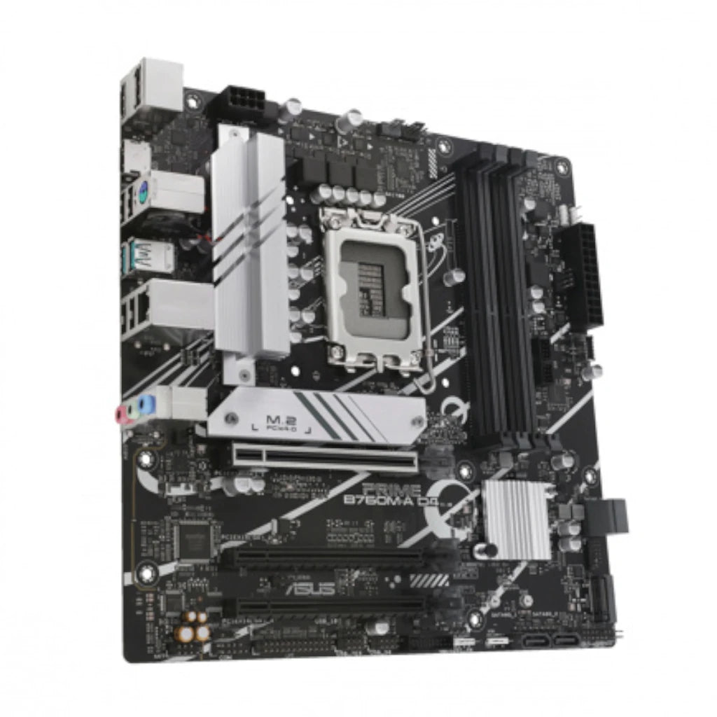 Tarjeta Madre Asus PRIME B760M-A D4 4xDDR4 128GB 5333Mhz M.2 PCIe 4.0 HDMI DP S 1700 12th 13th 14th Gen mATX