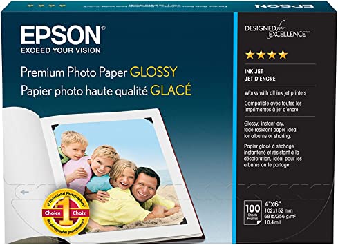 Papel epson fotografico glossy premium 4"x6" c/100
