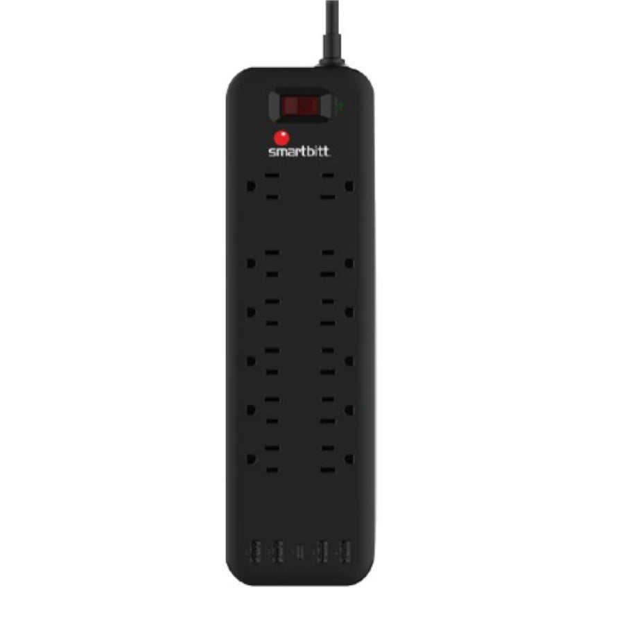 Supresor de Picos Smartbitt SBSS-B12-5U  12 Contactos y 5 puertos usb