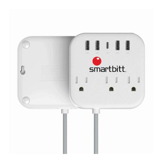 Supresor de Picos Smartbitt SBSS-B3-5U 3 Contactos y 5 puertos usb