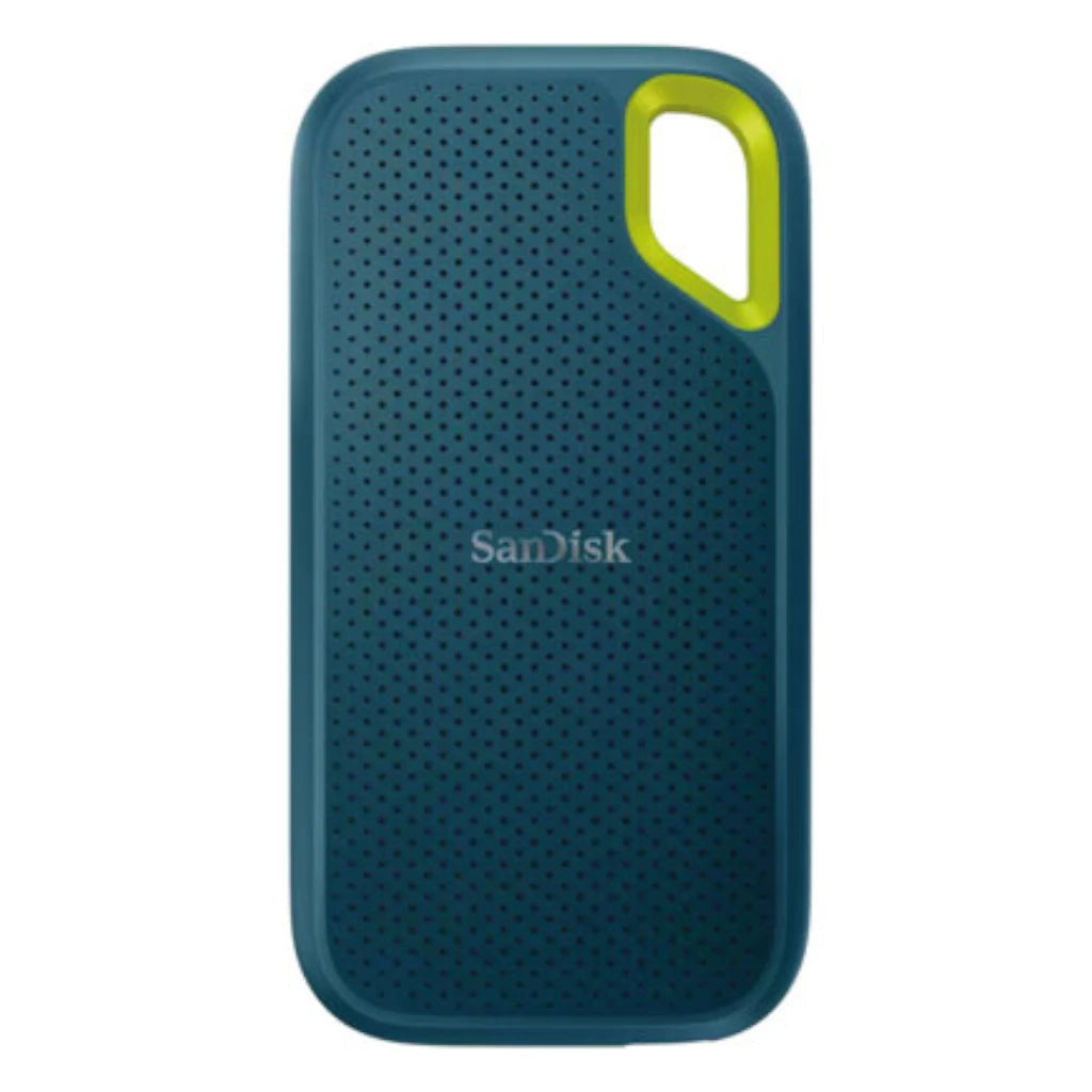 Disco Duro de Estado Solido (SSD) Externo SanDisk Extreme Portable 1TB USB C 3.2 Azul Verde A Prueba de Agua Polvo y Gol