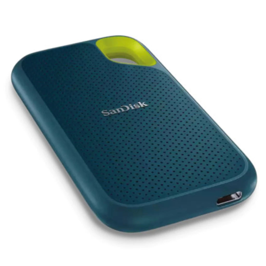 Disco Duro de Estado Solido (SSD) Externo SanDisk Extreme Portable 1TB USB C 3.2 Azul Verde A Prueba de Agua Polvo y Gol