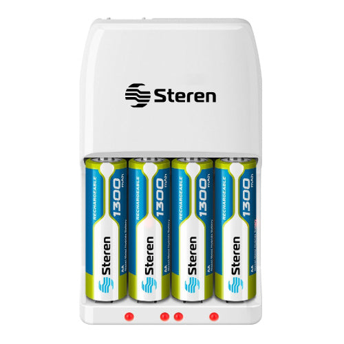 Cargador Rapido Steren De Baterias AA/AAA C/4 Pilas AA