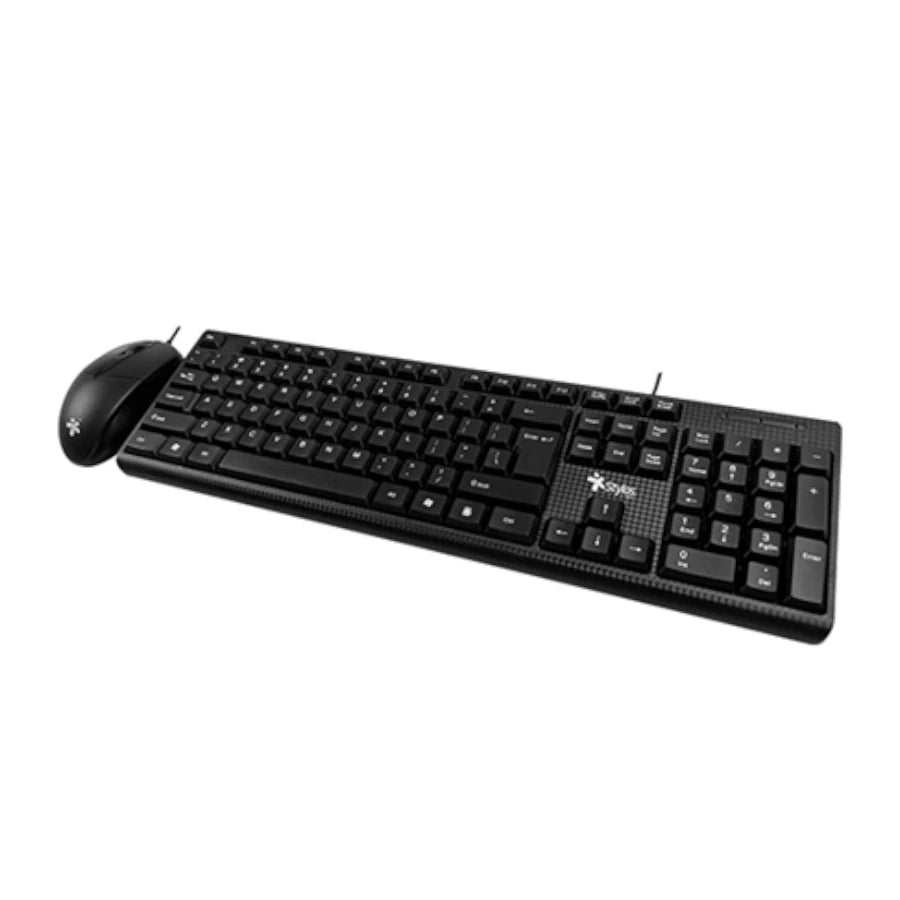 Kit Teclado y Mouse Stylos Tech Alámbrico Conexión USB Color Negro