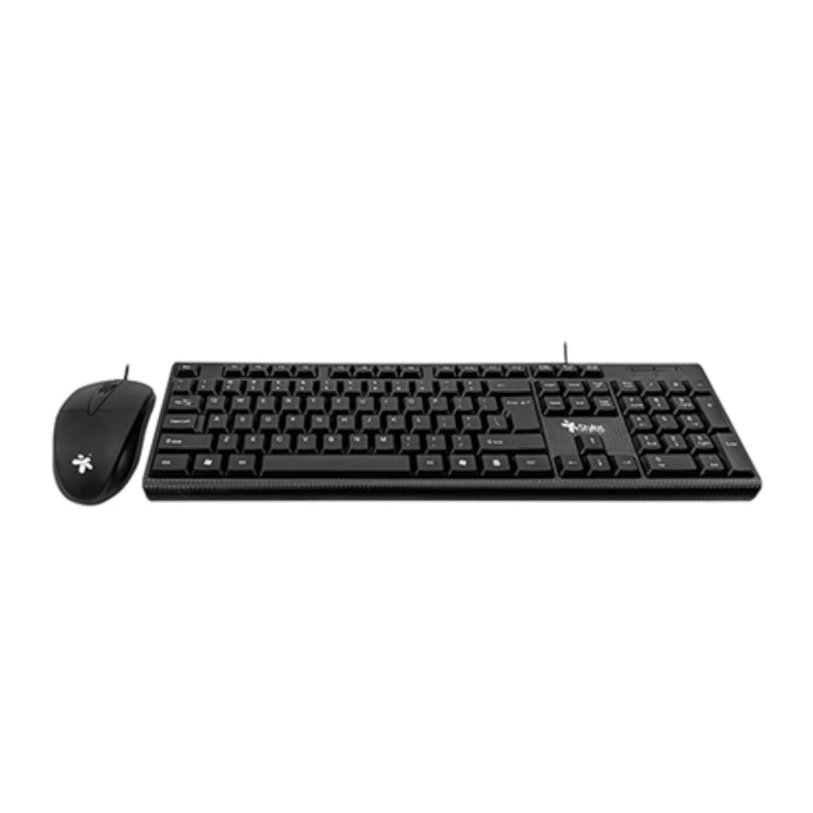 Kit Teclado y Mouse Stylos Tech Alámbrico Conexión USB Color Negro
