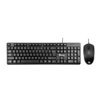 Kit Teclado y Mouse Stylos Tech Alámbrico Conexión USB Color Negro