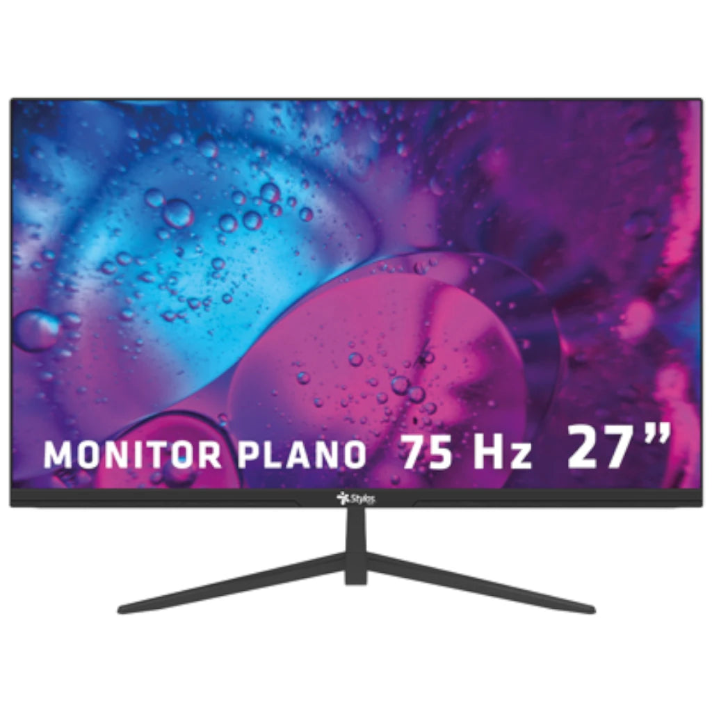 Monitor Stylos 27 Stylos SMOT8 Flat Panel LED HD 75Hz 5ms 1xVGA + 1xHDMI + Vesa 100x100mm Black
