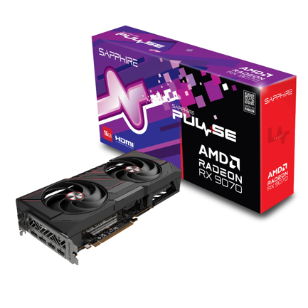 Tarjeta de Video Sapphire Pulse Radeon RX 9070 Gaming 16GB Dual Fan GDDR6 256-bit PCIe 5.0 HDMI DP
