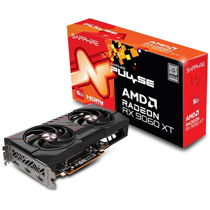 Tarjeta de Video Sapphire Pulse Radeon RX 9060 XT OC 16GB Dual Fan GDDR6 128-bit PCIe 5.0 HDMI DP