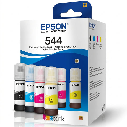 Tinta Epson T544 Pack 4 Pzas Colores Negro/Cian/Magenta/Amarillo