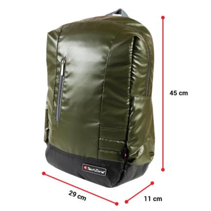 Mochila Techzone Waterproof para Laptop Color Verde-Gris y Negro
