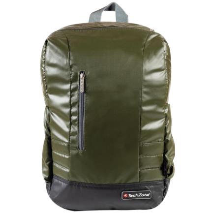 Mochila Techzone Waterproof para Laptop Color Verde-Gris y Negro