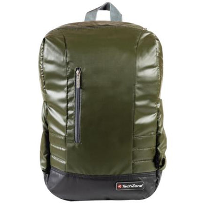Mochila Techzone Waterproof para Laptop Color Verde-Gris y Negro