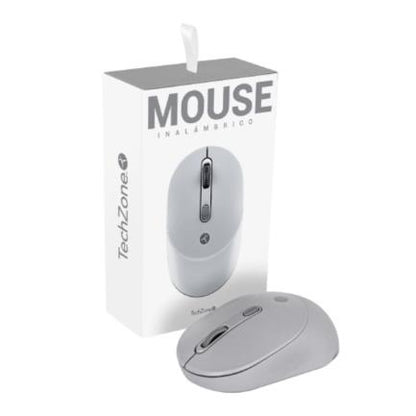 Mouse Inalámbrico TechZone 1600 DPI 4 Botones 2.4GHz 10m Conexión USB Color Gris