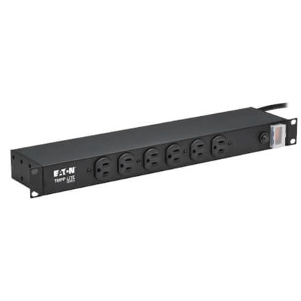 Barra de contactos TrippLite series para instalación en rack 1U 120V 15A 5-15P 12 tomacorrientes 6 adelante 6 atrás