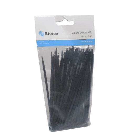 Bolsa De 100 Cinchos Steren Negros 3.6x150mm
