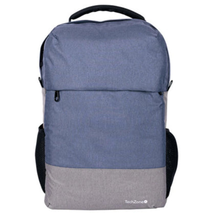 Mochila Strong Azul Techzone Oscuro Portalaptop 15 6 Pulgadas Conector USB Externo Cierres Metalicos Autorreparables