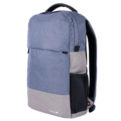 Mochila Strong Azul Techzone Oscuro Portalaptop 15 6 Pulgadas Conector USB Externo Cierres Metalicos Autorreparables