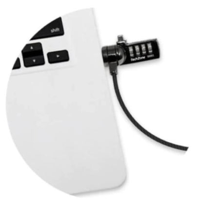 Candado de Seguridad TechZone con Combinación Tipo T Cerradura de 4 dígitos Acero Inoxidable Recubierto de Vinil