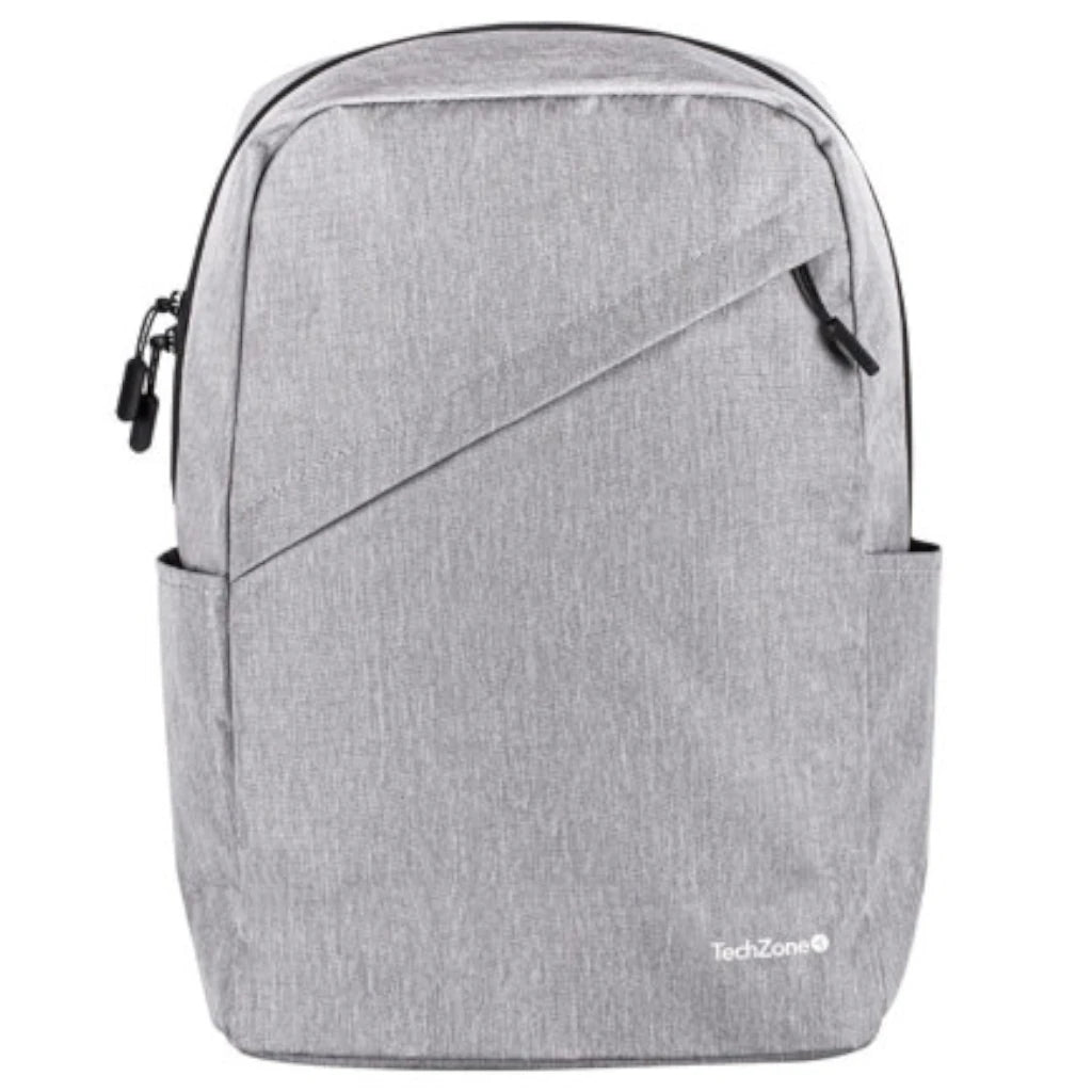 Mochila Classic Gris Techzone DE 15.6 Pulgadas Múltiples Compartimientos Organizador Frontal