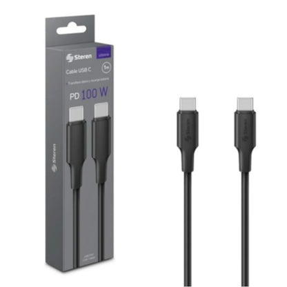 Cable Steren USB C a USB C 100W
