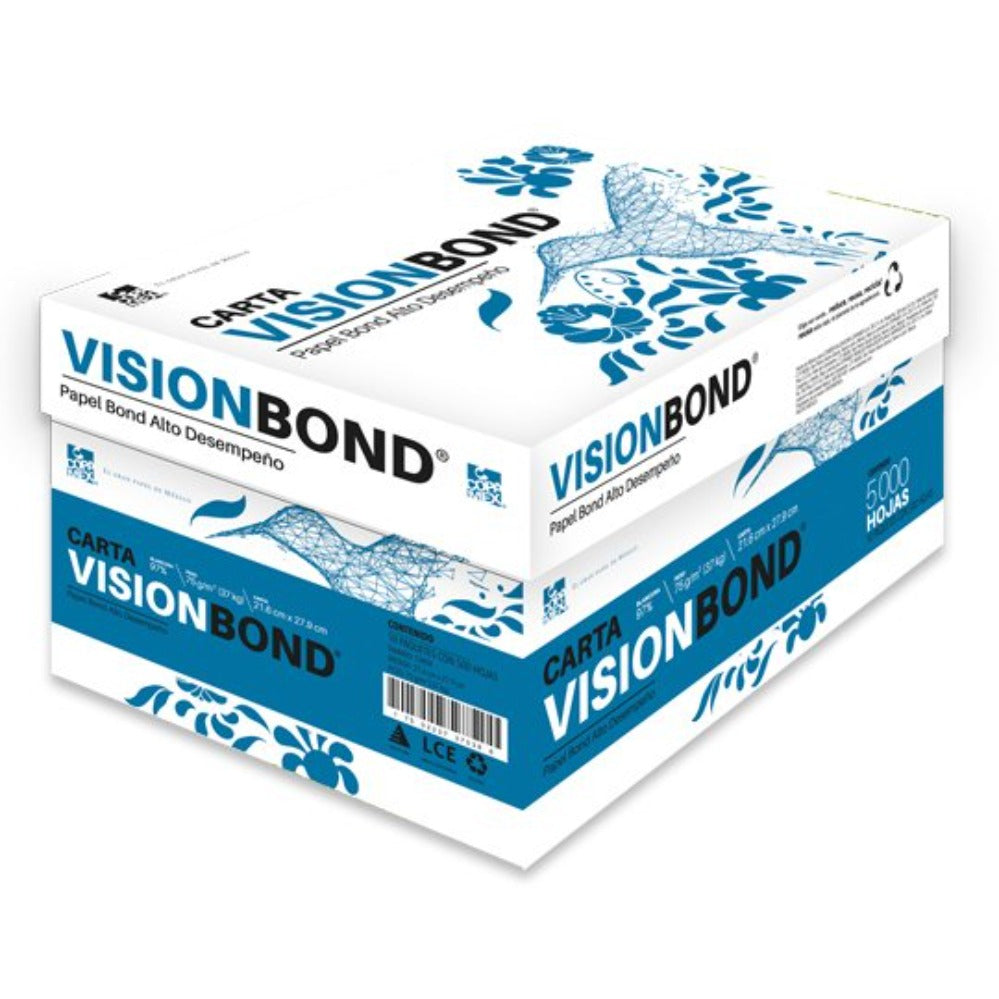 Papel Cortado Vision Carta 75Gr 97% Blancura C/5000 Hojas