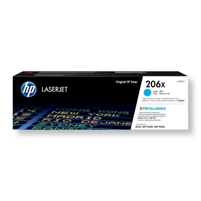 Tóner Original HP 206X Cian  Alto Rendimiento 2,450 Páginas