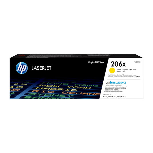 Tóner Original HP 206X Amarillo | Alto Rendimiento 2,450 Páginas.